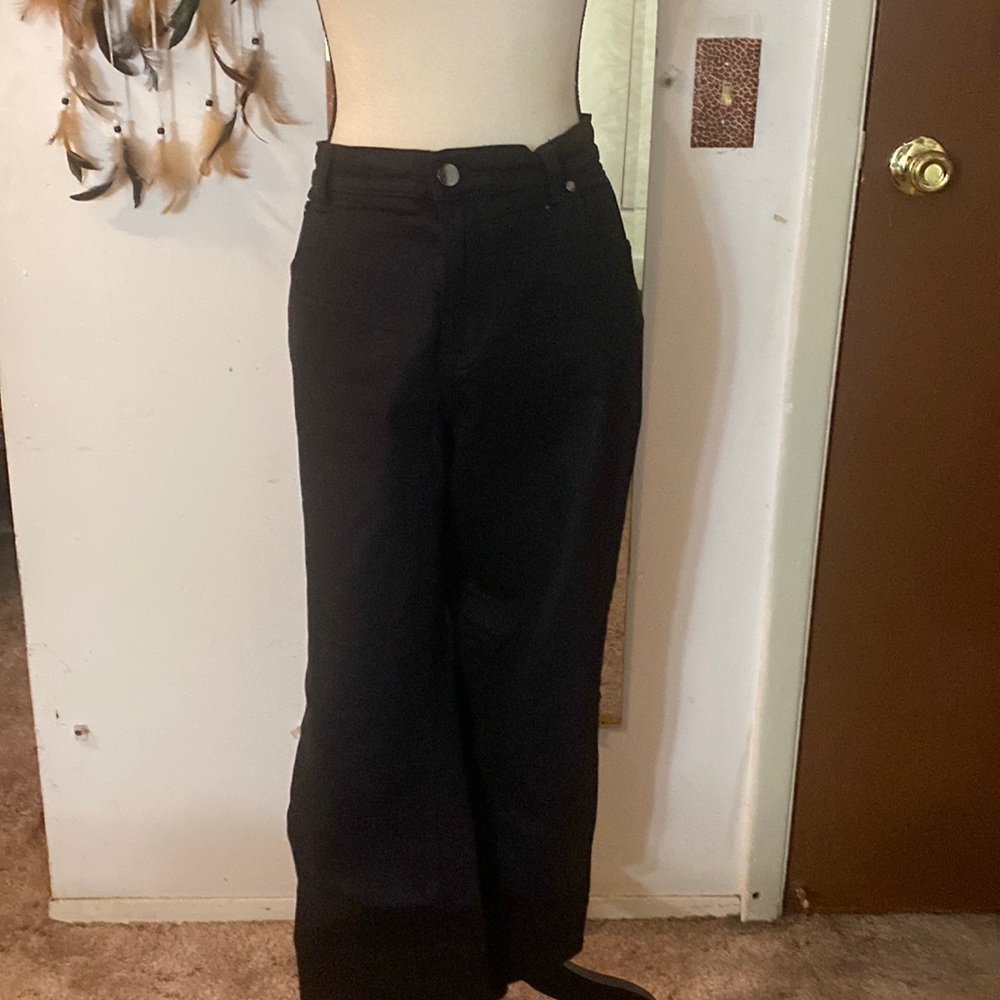 🎸🎸BCBG black slight shimmer boot cut  crop jeans